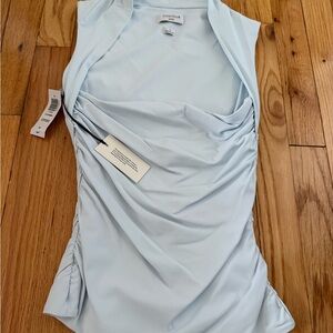 Light Blue Sleeveless contour Top